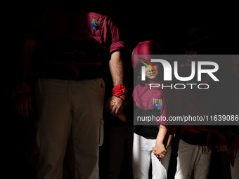 A child waits to participate in the Concurs de Castells competition in Tarragona, Spain, on October 5, 2024. (