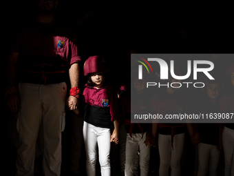 A child waits to participate in the Concurs de Castells competition in Tarragona, Spain, on October 5, 2024. (