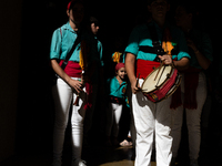 A child waits to participate in the Concurs de Castells competition in Tarragona, Spain, on October 5, 2024. (