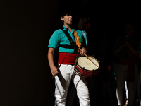 A child waits to participate in the Concurs de Castells competition in Tarragona, Spain, on October 5, 2024. (