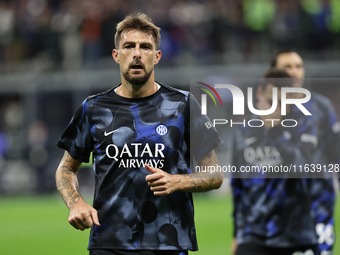 Francesco Acerbi participates in the Serie A 2024-2025 match between Inter and Torino in Milano, Italy, on October 5, 2024 (