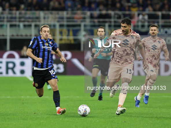 Davide Frattesi participates in the Serie A 2024-2025 match between Inter and Torino in Milano, Italy, on October 5, 2024. 