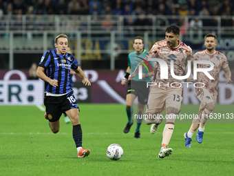 Davide Frattesi participates in the Serie A 2024-2025 match between Inter and Torino in Milano, Italy, on October 5, 2024. (