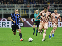 Davide Frattesi participates in the Serie A 2024-2025 match between Inter and Torino in Milano, Italy, on October 5, 2024. (