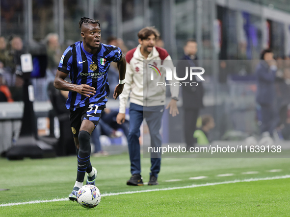 Yann Bisseck participates in the Serie A 2024-2025 match between Inter and Torino in Milano, Italy, on October 5, 2024. 