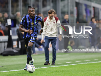 Yann Bisseck participates in the Serie A 2024-2025 match between Inter and Torino in Milano, Italy, on October 5, 2024. (