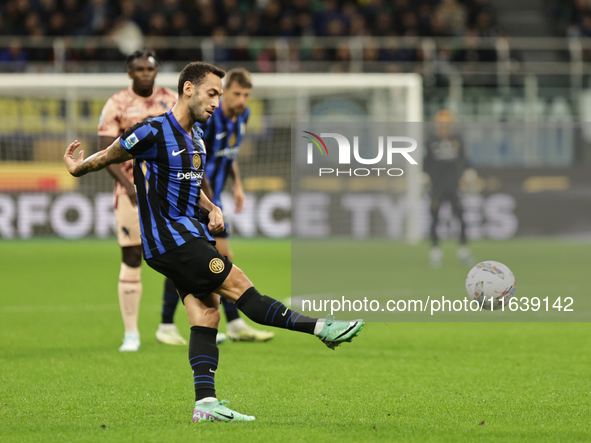 Hakan Calhanoglu participates in the Serie A 2024-2025 match between Inter and Torino in Milano, Italy, on October 5, 2024. 