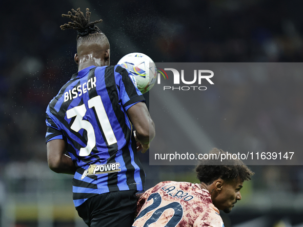 Yann Bisseck participates in the Serie A 2024-2025 match between Inter and Torino in Milano, Italy, on October 5, 2024. 