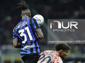 Yann Bisseck participates in the Serie A 2024-2025 match between Inter and Torino in Milano, Italy, on October 5, 2024. (