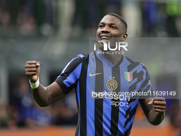 Marcus Thuram during the Serie A 2024-2025 match between Inter and Torino in Milano, Italy, on October 5, 2024 