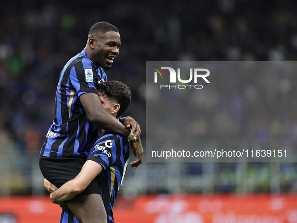 Marcus Thuram during the Serie A 2024-2025 match between Inter and Torino in Milano, Italy, on October 5, 2024 