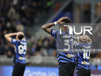 Yann Bisseck participates in the Serie A 2024-2025 match between Inter and Torino in Milano, Italy, on October 5, 2024. (