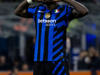 Marcus Thuram celebrates after scoring a goal during the Serie A football match between FC Internazionale and Torino FC at Stadio Giuseppe M...