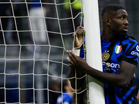 Marcus Thuram plays during the Serie A match between FC Internazionale and Torino FC at Stadio Giuseppe Meazza in Milano, Italy, on October...