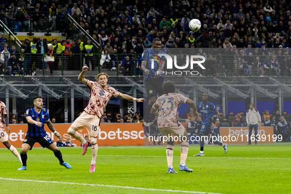 Marcus Thuram plays during the Serie A match between FC Internazionale and Torino FC at Stadio Giuseppe Meazza in Milano, Italy, on October...