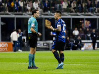 Lautaro Martinez plays during the Serie A match between FC Internazionale and Torino FC at Stadio Giuseppe Meazza in Milano, Italy, on Octob...