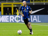 Federico Dimarco plays during the Serie A match between FC Internazionale and Torino FC at Stadio Giuseppe Meazza in Milano, Italy, on Octob...