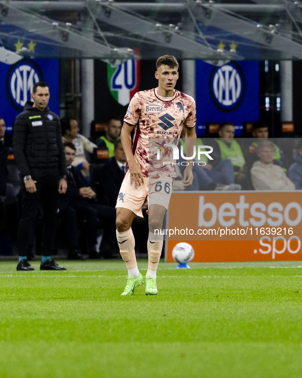 Gvidas Gineitis plays during the Serie A match between FC Internazionale and Torino FC at Stadio Giuseppe Meazza in Milano, Italy, on Octobe...