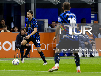 Matteo Darmian plays during the Serie A match between FC Internazionale and Torino FC at Stadio Giuseppe Meazza in Milano, Italy, on October...