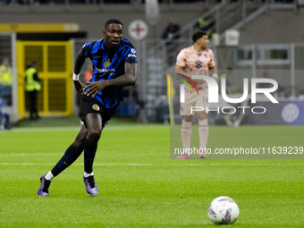 Marcus Thuram plays during the Serie A match between FC Internazionale and Torino FC at Stadio Giuseppe Meazza in Milano, Italy, on October...