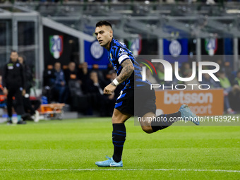 Lautaro Martinez plays during the Serie A match between FC Internazionale and Torino FC at Stadio Giuseppe Meazza in Milano, Italy, on Octob...