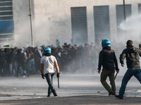 Clashes with the police and pro-Palestine demonstrations occur during the pro-Palestinian demonstration calling for an end to Israeli attack...