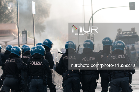 Clashes with the police and pro-Palestine demonstrations occur during the pro-Palestinian demonstration calling for an end to Israeli attack...