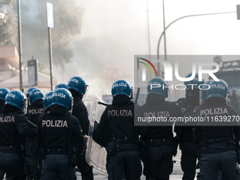 Clashes with the police and pro-Palestine demonstrations occur during the pro-Palestinian demonstration calling for an end to Israeli attack...