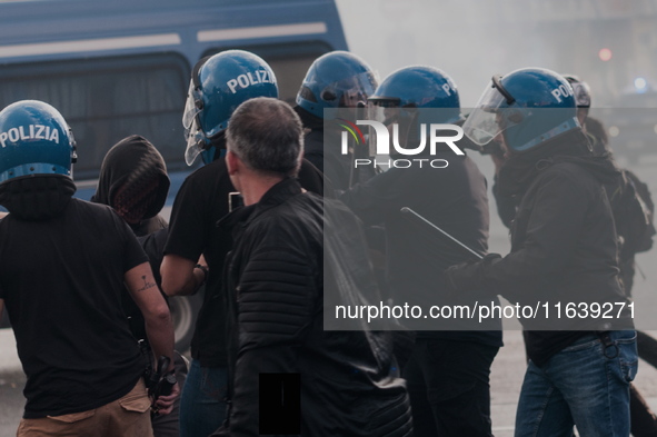 Clashes with the police and pro-Palestine demonstrations occur during the pro-Palestinian demonstration calling for an end to Israeli attack...