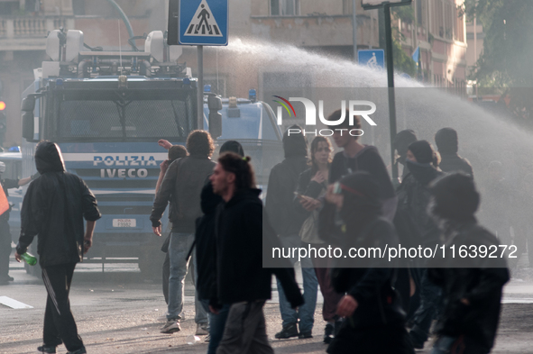 Clashes with the police and pro-Palestine demonstrations occur during the pro-Palestinian demonstration calling for an end to Israeli attack...