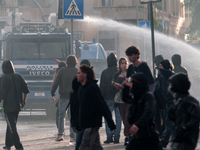 Clashes with the police and pro-Palestine demonstrations occur during the pro-Palestinian demonstration calling for an end to Israeli attack...