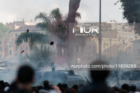 Clashes with the police and pro-Palestine demonstrations occur during the pro-Palestinian demonstration calling for an end to Israeli attack...