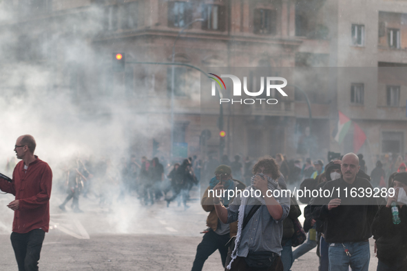 Clashes with the police and pro-Palestine demonstrations occur during the pro-Palestinian demonstration calling for an end to Israeli attack...