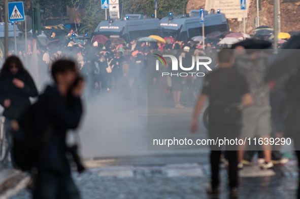 Clashes with the police and pro-Palestine demonstrations occur during the pro-Palestinian demonstration calling for an end to Israeli attack...