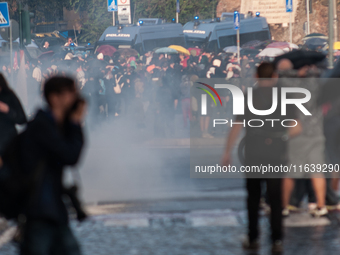 Clashes with the police and pro-Palestine demonstrations occur during the pro-Palestinian demonstration calling for an end to Israeli attack...