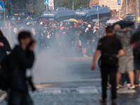 Clashes with the police and pro-Palestine demonstrations occur during the pro-Palestinian demonstration calling for an end to Israeli attack...