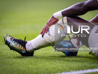 A detail of Vinicius Junior of Real Madrid CF Nike shoes during the La Liga EA Sports 2024/25 football match between Real Madrid CF and Vill...