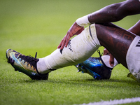 A detail of Vinicius Junior of Real Madrid CF Nike shoes during the La Liga EA Sports 2024/25 football match between Real Madrid CF and Vill...