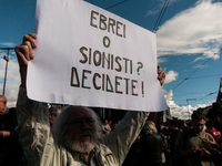 People from some Palestinian associations in Italy participate in a national pro-Palestine demonstration in Rome, Italy, on October 5, 2024,...