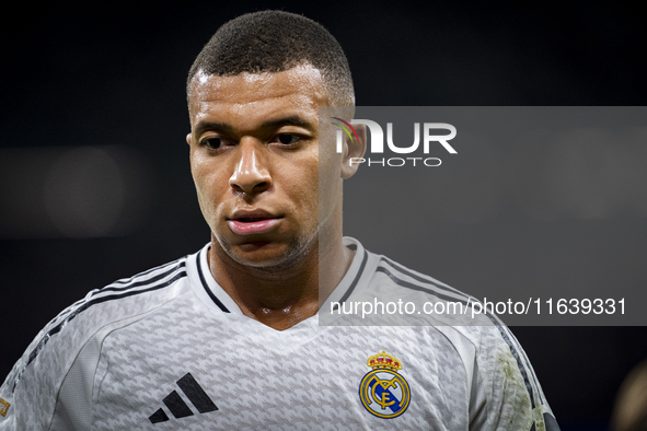 Kylian Mbappe of Real Madrid CF is seen during the La Liga EA Sports 2024/25 football match between Real Madrid CF and Villarreal CF at Esta...