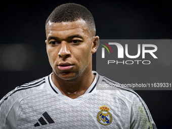 Kylian Mbappe of Real Madrid CF is seen during the La Liga EA Sports 2024/25 football match between Real Madrid CF and Villarreal CF at Esta...