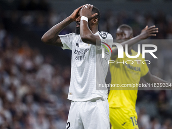 Antonio Rudiger of Real Madrid CF appears desperate during the La Liga EA Sports 2024/25 football match between Real Madrid CF and Villarrea...