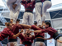 Colla Castellera Jove de Barcelona participates in the Concurs de Castells competition in Tarragona, Spain, on October 5, 2024. (