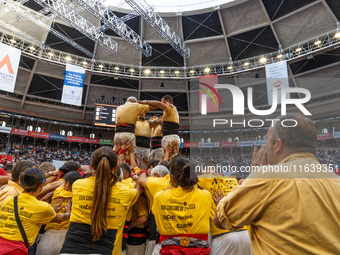 Bordegassos de Vilanova participate in the Concurs de Castells competition in Tarragona, Spain, on October 5, 2024. (