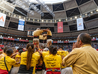 Bordegassos de Vilanova participate in the Concurs de Castells competition in Tarragona, Spain, on October 5, 2024. (