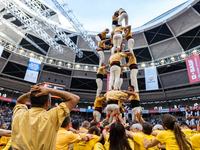 Bordegassos de Vilanova participate in the Concurs de Castells competition in Tarragona, Spain, on October 5, 2024. (