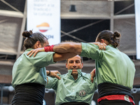 Castellers de Mollet participate in the Concurs de Castells competition in Tarragona, Spain, on October 5, 2024. (