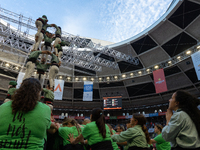 Castellers de Mollet participate in the Concurs de Castells competition in Tarragona, Spain, on October 5, 2024. (