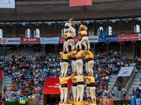 Bordegassos de Vilanova participate in the Concurs de Castells competition in Tarragona, Spain, on October 5, 2024. (