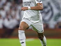 Kylian Mbappe of Real Madrid CF is in action with the ball during the La Liga EA Sports 2024/25 football match between Real Madrid CF and Vi...